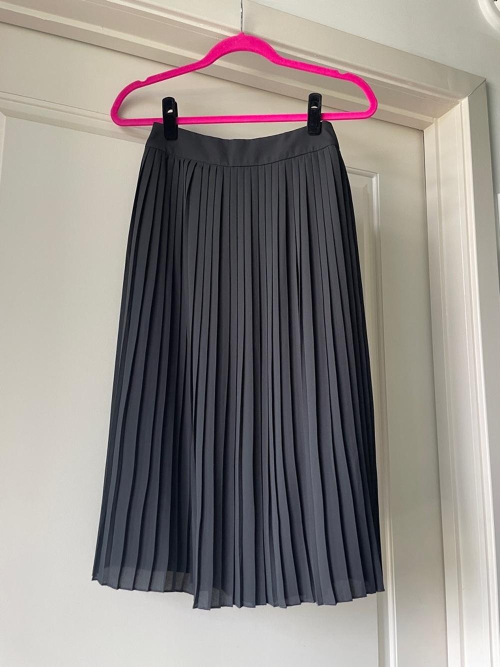J. Crew Factory - Black Pleated Midi Skirt